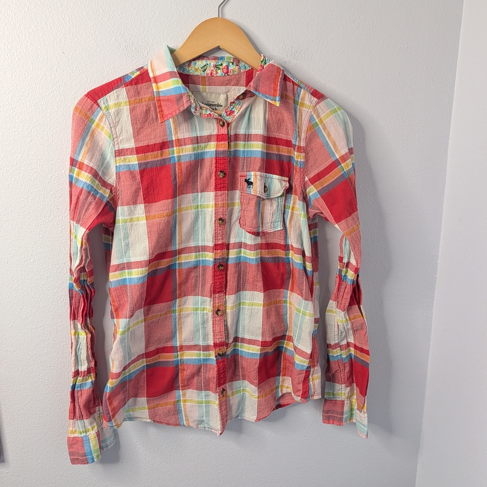 Abercrombie‎ & Fitch Multicolor Plaid Button Down Shirt